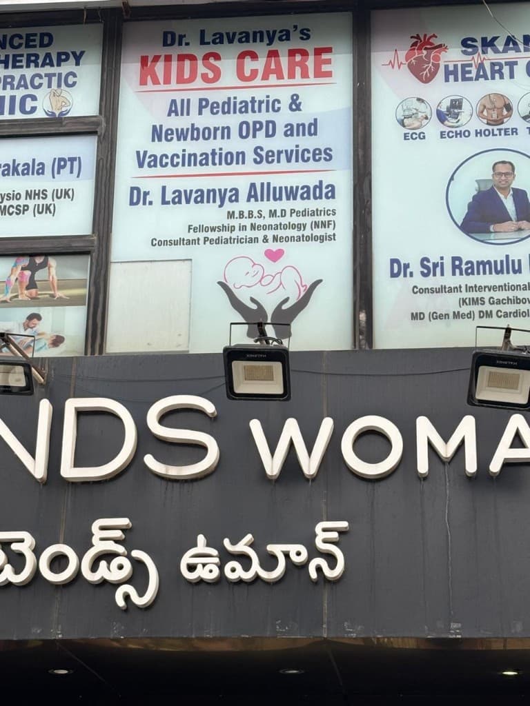 Dr. Lavanya Kids Care storefront panel at Magenta Super Speciality Clinics