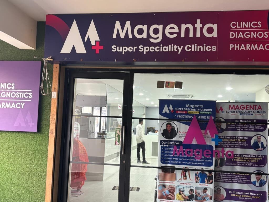 Entrance to Magenta Super Speciality Clinics where Dr. Lavanya Kids Care is located