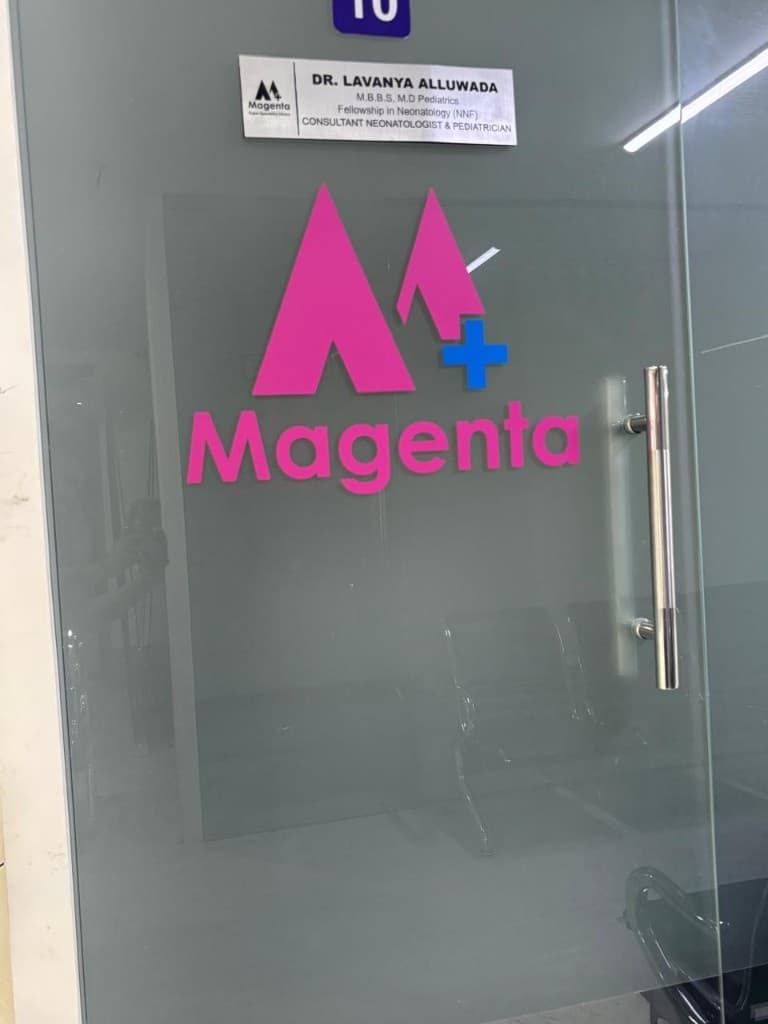 Consultation room door for Dr. Lavanya Alluwada at Magenta clinics