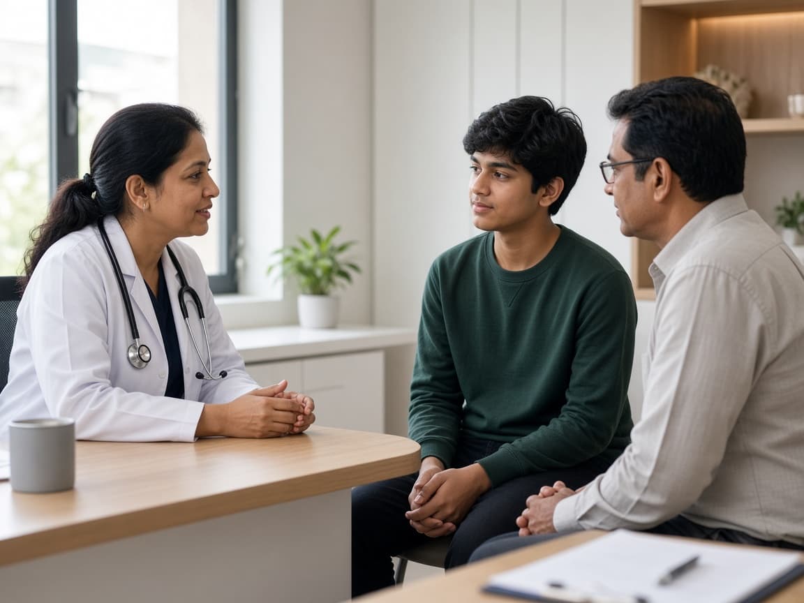 Adolescent health assessment consultation at Dr. Lavanya Kids Care, Hyderabad