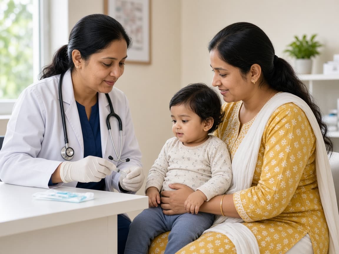 Routine childhood vaccination visit at Dr. Lavanya Kids Care, Hyderabad