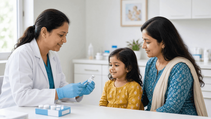 Child vaccination and immunization visit in Hyderabad