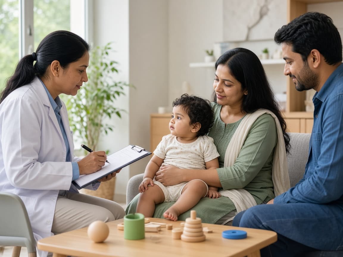 Developmental screening during pediatric visit at Dr. Lavanya Kids Care, Hyderabad